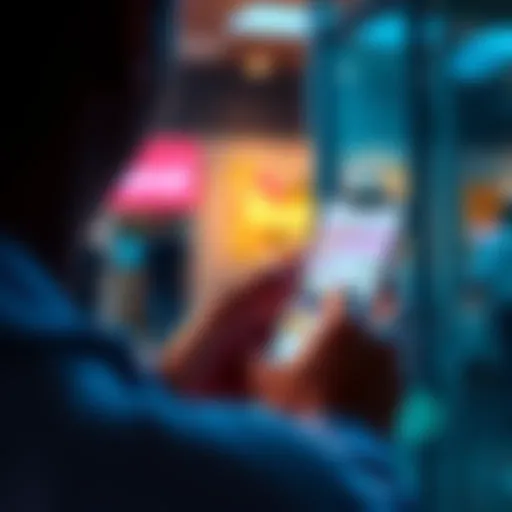 A person using a smartphone to manage savings with the Earn API, showing live rates and subscription options on the screen
