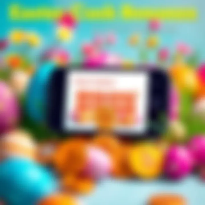 Easter Cashback Bonanza Colorful Easter eggs and USDT coins with a phone displaying a scanning app
