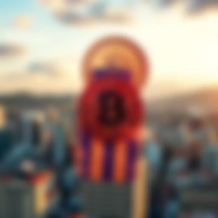 A view of El Salvador's skyline with Bitcoin symbols overlayed, reflecting the nation’s ongoing investment in cryptocurrency.