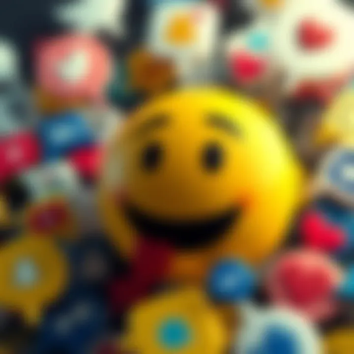 Emoji Significance A close-up of the ๐ emoji surrounded by various social media icons and text bubbles, representing its impact on conversations.