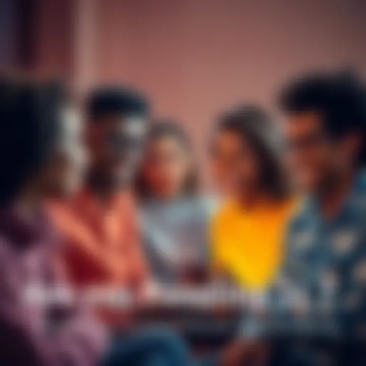 A diverse group of people sharing their feelings in a conversation, representing various emotions and trends in 2025