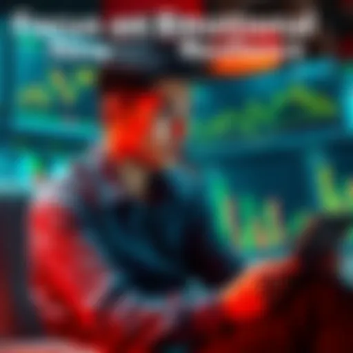 A person sitting calmly with a thoughtful expression, looking at financial charts, representing emotional detachment from losses in investments.