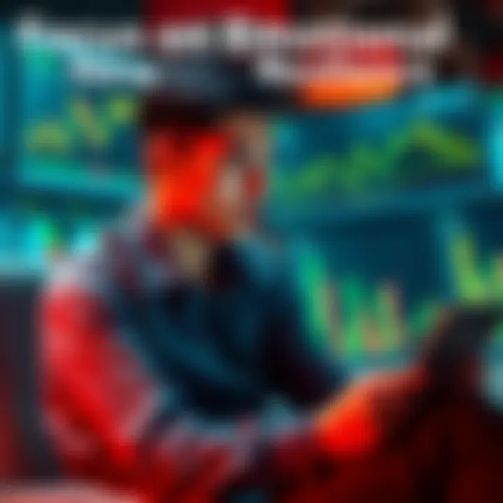 A person sitting calmly with a thoughtful expression, looking at financial charts, representing emotional detachment from losses in investments.