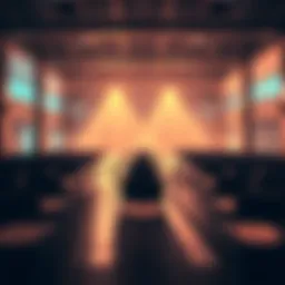 A gathering area with few chairs and tables set up but mostly empty, indicating a decline in attendance.