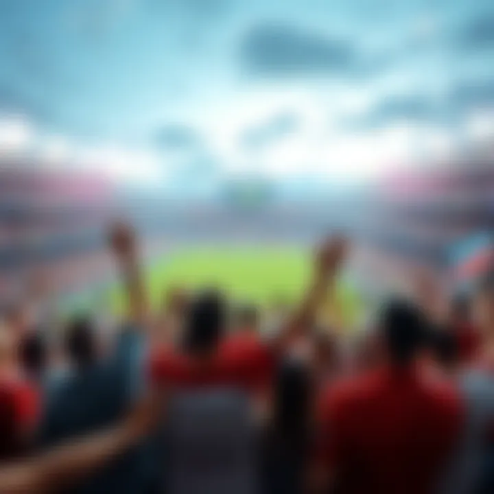 Fans cheering for England and Argentina during their exciting football matchup