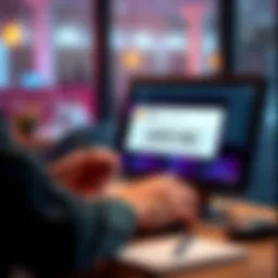 A person filling out a VAT number on a computer while buying a Trezor Safe 7.