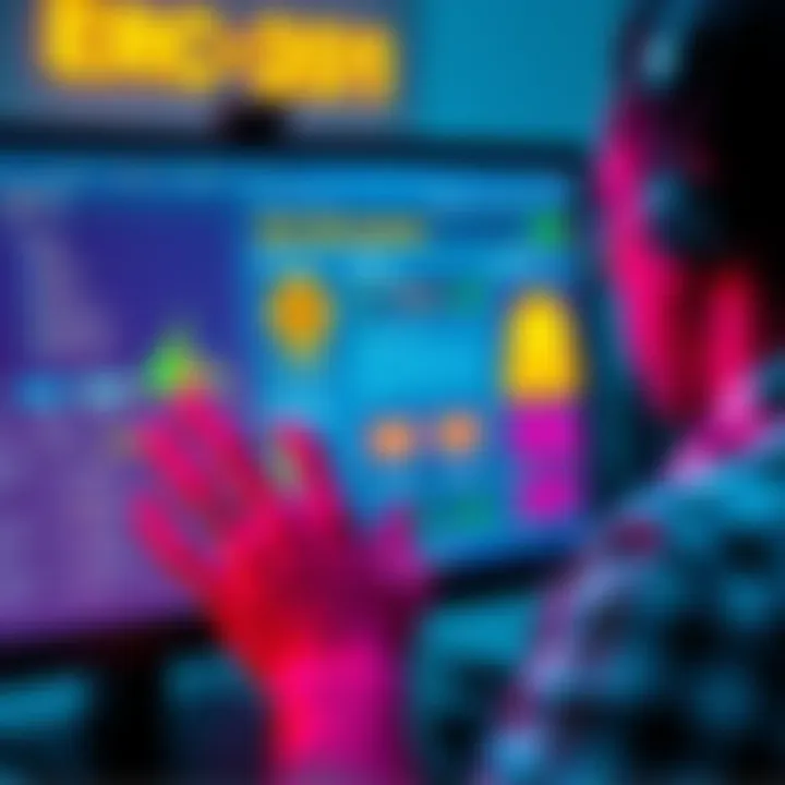 A person examining ERC-20 tokens on a computer screen with visuals of trust scores and spam labels