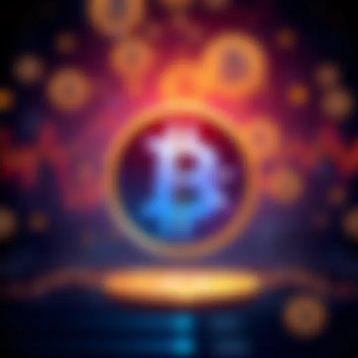 Graphic showing Eric Trump’s American Bitcoin logo with a chart indicating a reverse stock split process and Bitcoin symbols in the background.
