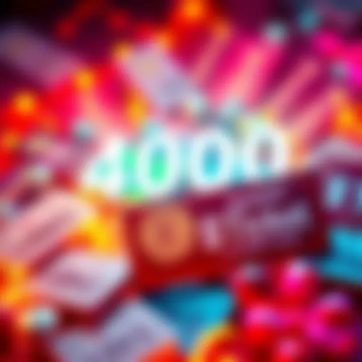 A visual representation of 4000 essence being exchanged for 3000 raffle tickets, with ticket designs and essence symbols in a creative layout.