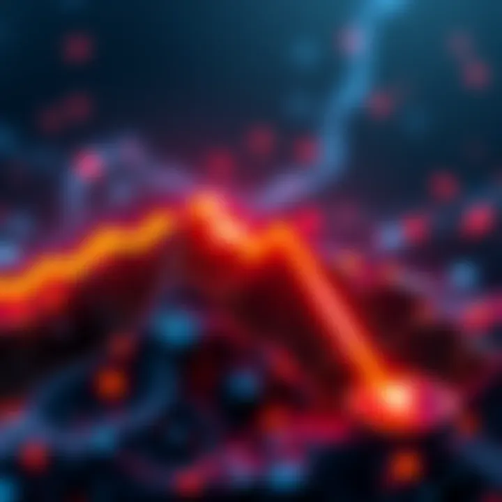 A graphic showing a downward trend in Ethereum transaction fees, symbolizing price reduction to fractions of a penny.