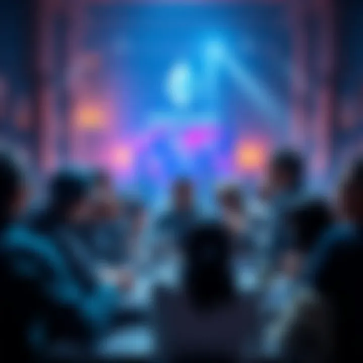 Ethereum Community Discussion People engaging in a lively discussion about Ethereum