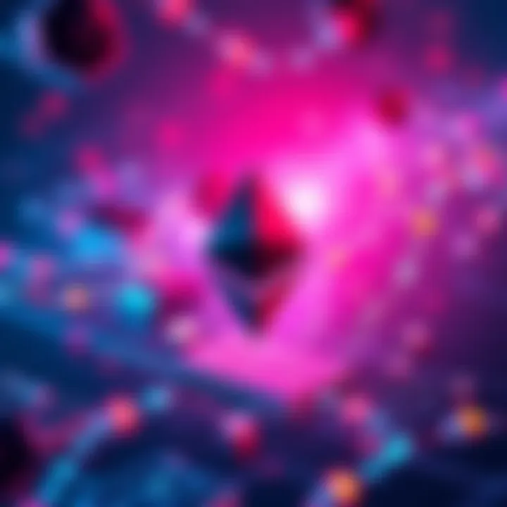 Ethereum blockchain with icons of popular DeFi platforms like Uniswap and Aave