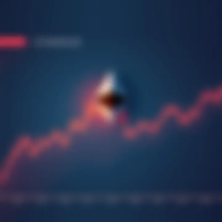 Ethereum Price Chart A graph showing Ethereum's price fluctuations over time with a downward trend and highlighted key market moments.