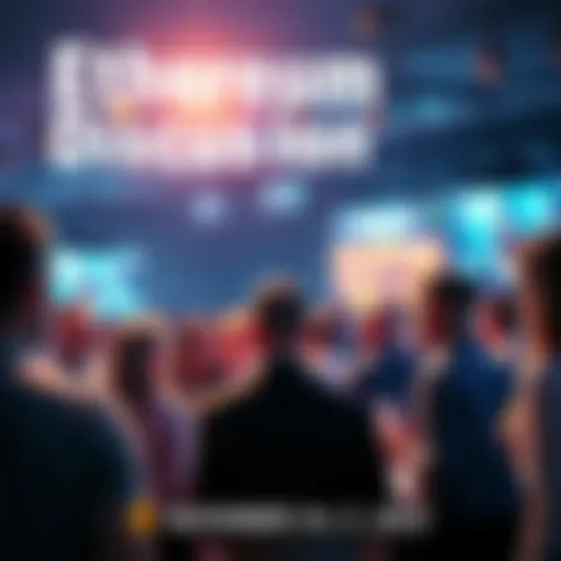 A group of people engaged in a lively conversation about Ethereum topics, sharing news and insights.