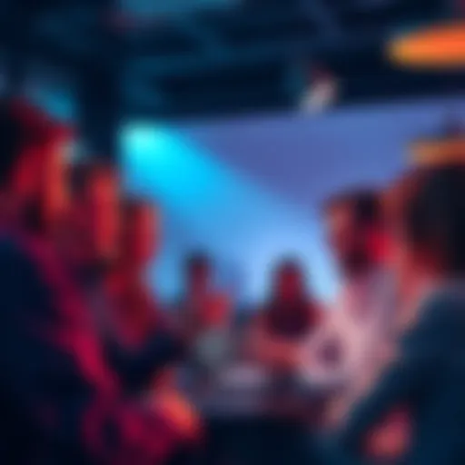 A group of people engaging in conversation about Ethereum, sharing insights and news in a lively setting.