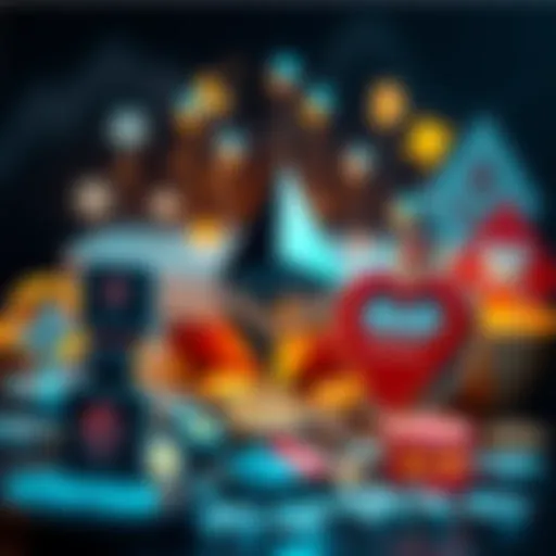 Ethereum logo surrounded by icons representing charity and donations