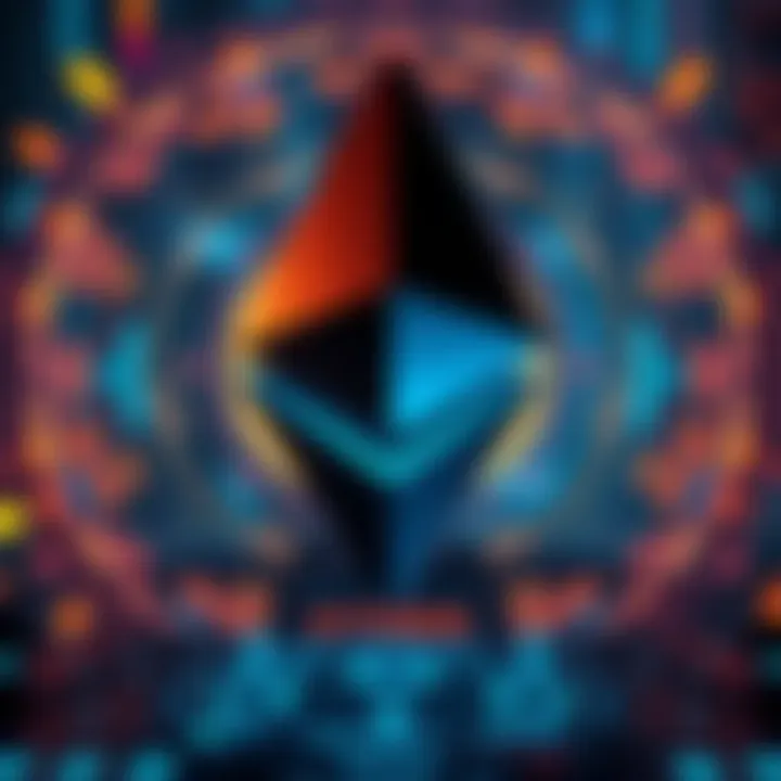 A graphical representation of the Ethereum logo against a high-tech backdrop symbolizing innovation and finance.