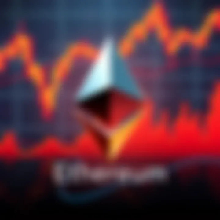 Ethereum logo with a rising graph The Ethereum logo in front of a chart showing a growth trend, symbolizing market recovery and strength in the crypto space.
