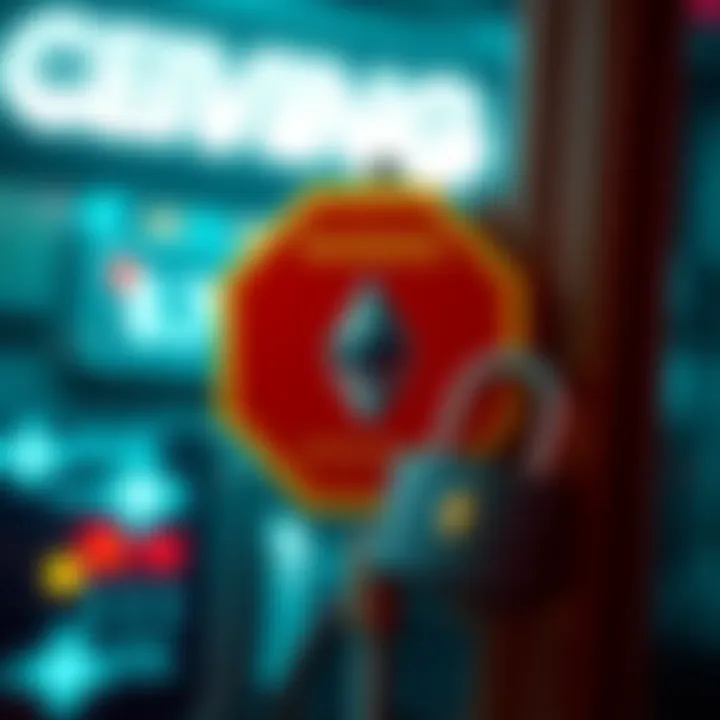 A graphic showing a warning sign with Ethereum Layer 2 logos and a lock, highlighting security risks from centralized control.