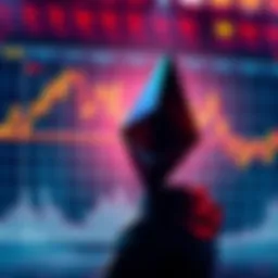 Graph showing Ethereum's price dropping to $1,500 with a concerned investor looking at it