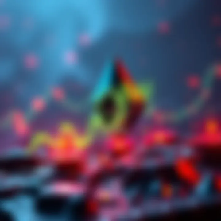 A graphic showing a downward trend in Ethereum's price chart, with symbols of hope and investment opportunities around it