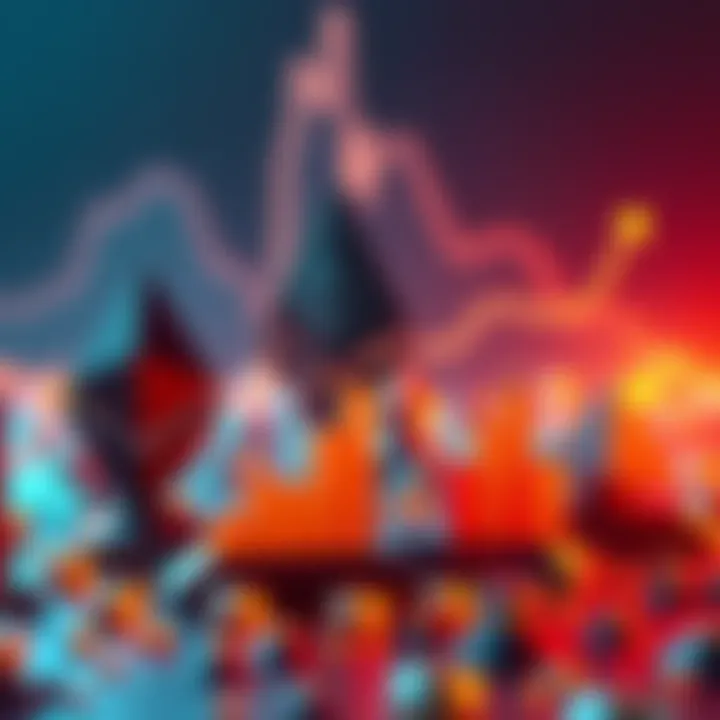 Ethereum Rollups Profit Margins Illustration showing Ethereum logos with upward trending graphs representing high profit margins of rollups