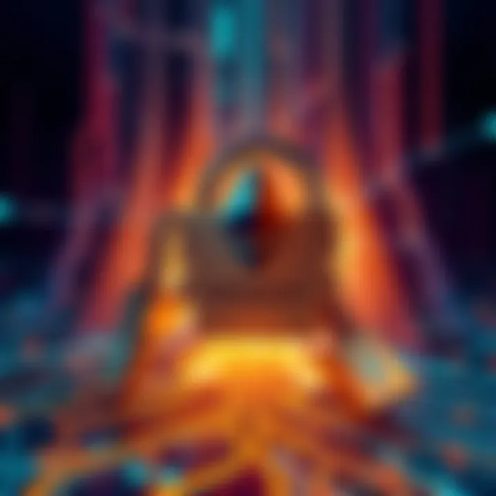 A digital representation of Ethereum smart contracts with ETH symbol and locks, highlighting 38,000 ETH in locked contracts.