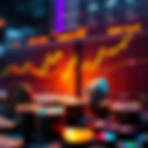 A graphic showing short-term trading and long-term holding strategies with Ethereum, featuring charts and coins.