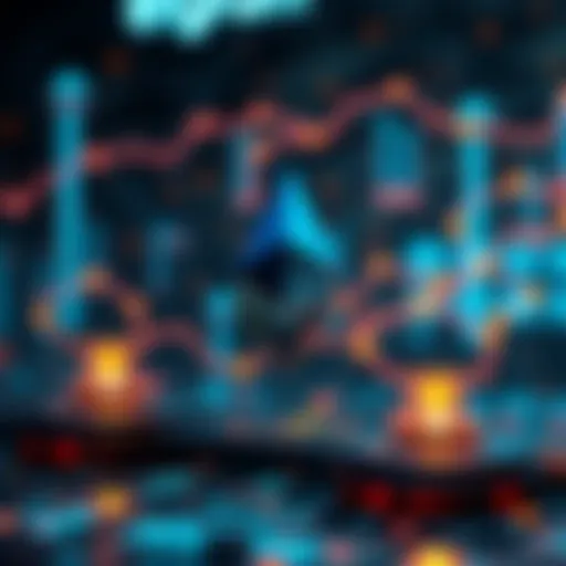 A visual representation of Ethereum upgrades showing data flow and increased ETH transactions