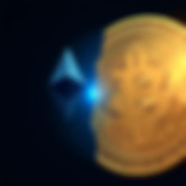 A side-by-side comparison of the Ethereum and Bitcoin logos, illustrating their significance in the crypto market.