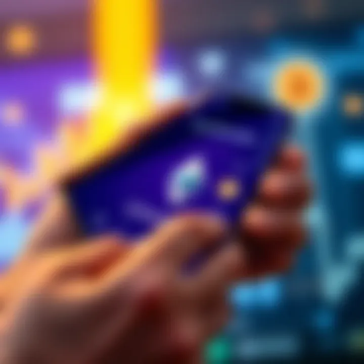 Ethereum Wallet Payment Concept A visual representation of someone receiving payments through an Ethereum wallet on a mobile device, with cryptocurrency symbols and a digital interface.