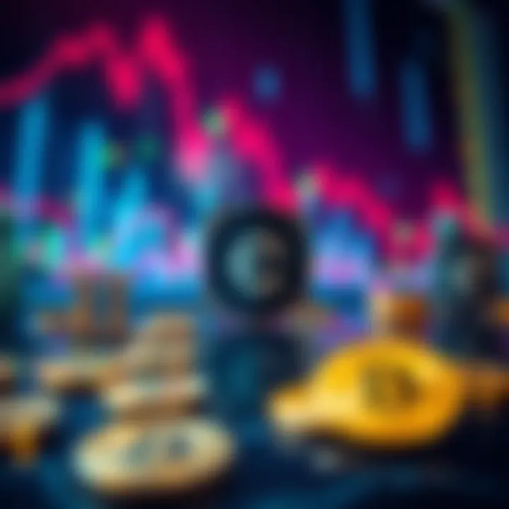 Visual representation of E*Trade entering the crypto market with stock symbols and crypto coins
