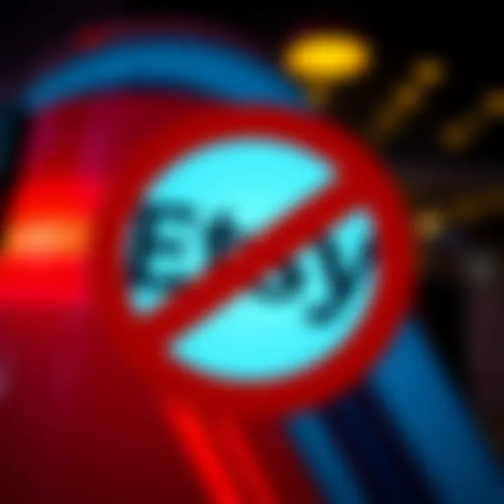Etsy logo shown with a warning sign indicating Revolut's banking services are blocked.