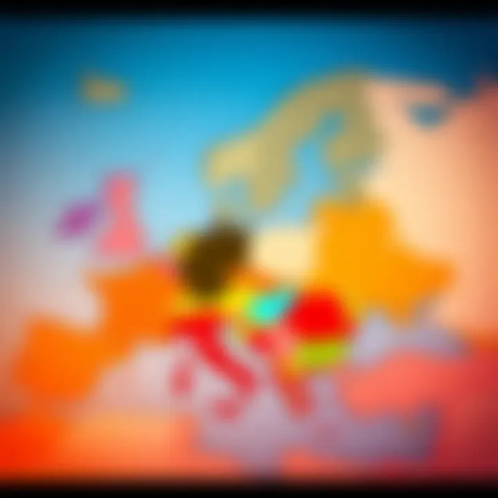 A creative map showing Europe divided into sections resembling U.S. states, with colorful borders and labels for each new area.