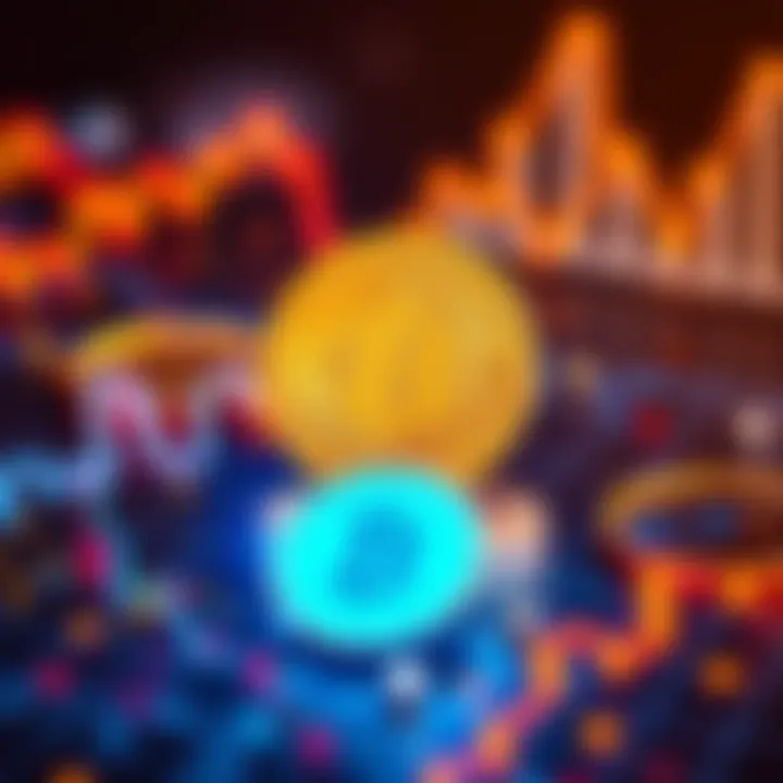 A group of major European banks is collaborating to launch a Euro-pegged stablecoin, with visual elements representing digital currency and finance, such as coins and graphs.