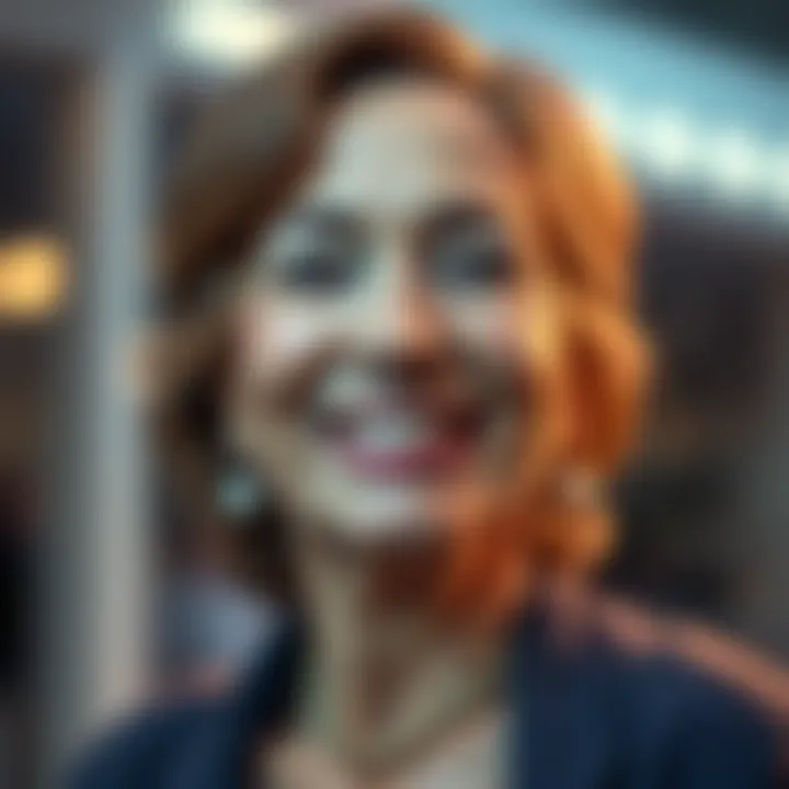 Portrait of Eva at 48 A woman smiling warmly, representing life experiences and growth at 48 years old.