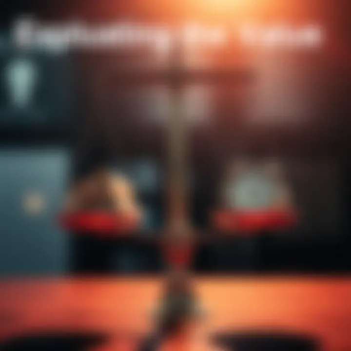 A person weighing options like money and time on a balance scale, representing decision-making about value in investments.