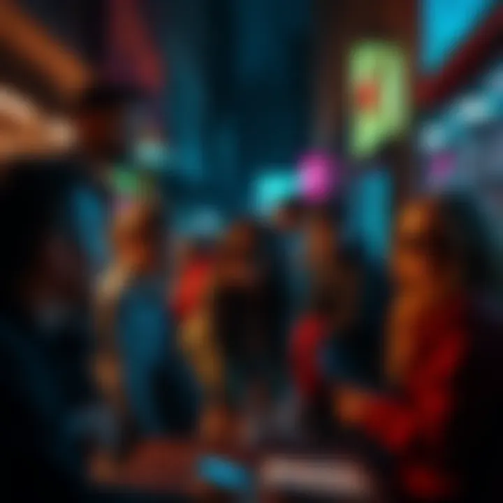 A group of people engaging in sly behavior, showcasing their traits and motivations in a social setting.