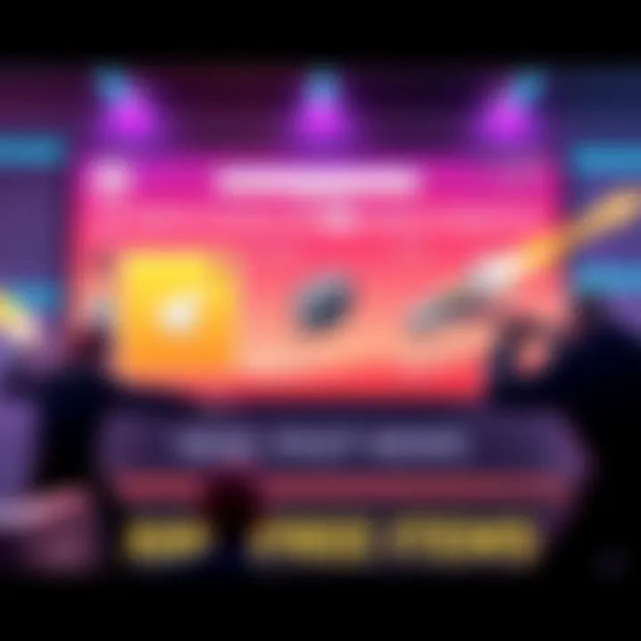 A vibrant display showing the updated platform interface with two free items prominently featured in the shop and action scenes unfolding.