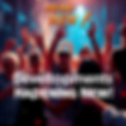 A group of people celebrating the latest news with enthusiasm and energy, highlighting current events.