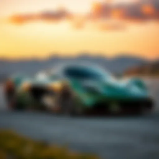 Collection of photos showcasing the 2012 Hennessey Venom GT and 2021 Rimac Nevera in a car promo