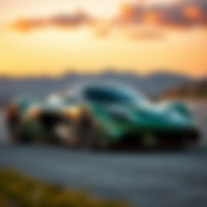 Collection of photos showcasing the 2012 Hennessey Venom GT and 2021 Rimac Nevera in a car promo