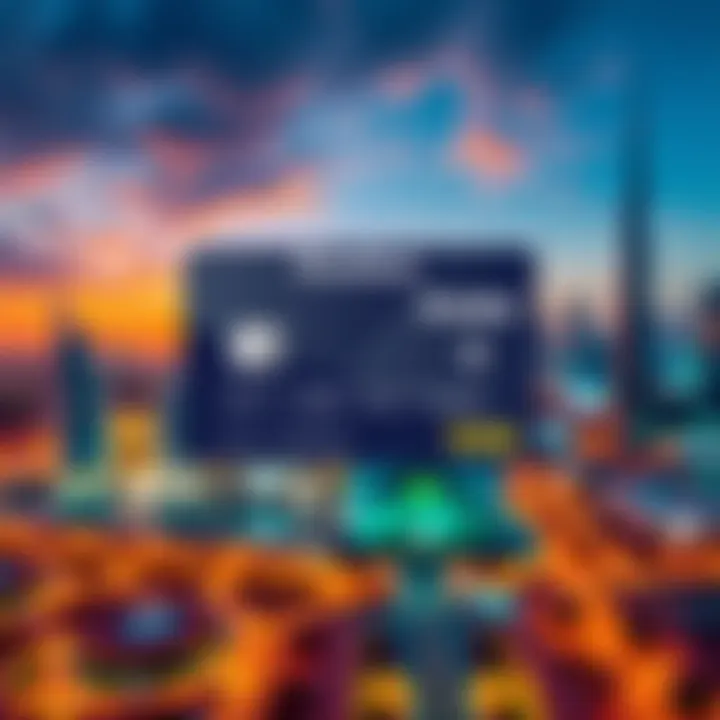 A graphic showing the Exodus Pay card with a UAE skyline in the background, indicating its upcoming launch