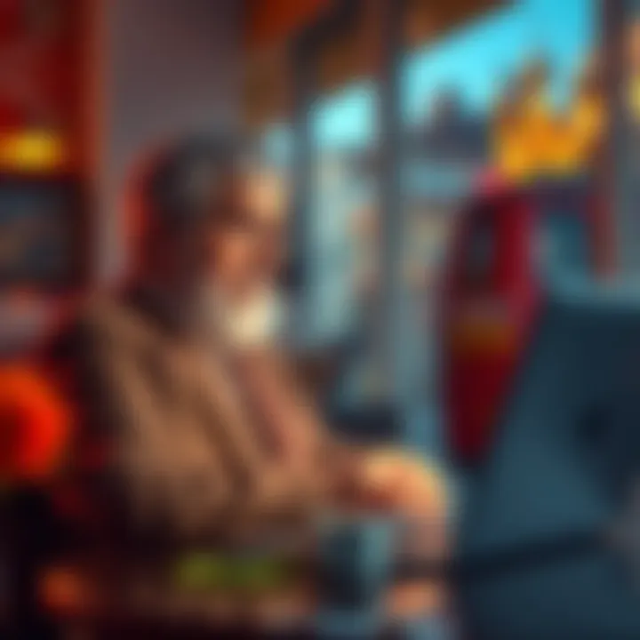 A retired Brit sitting at a laptop, looking concerned while researching tax residency issues online with Revolut.