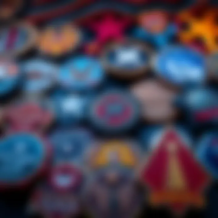 Explorer Club Badges on Display Several Explorer Club Badges arranged in a colorful layout, showcasing various designs and the competitive spirit of community gaming.