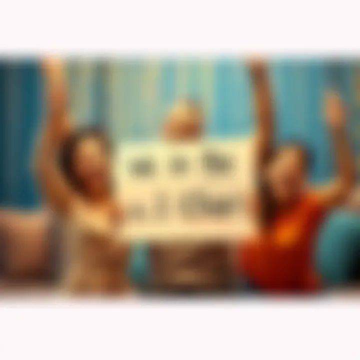 A family happily celebrating their investment in Bitcoin with smiles and excitement, holding up a sign that says 'We are in the .1 Club!'