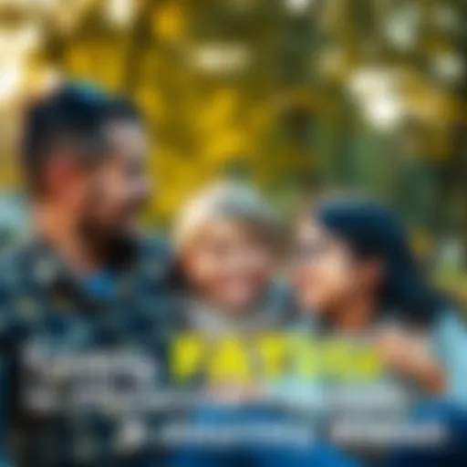 A father, mother, and child smiling and spending quality time in a park, symbolizing balance between family life and financial planning