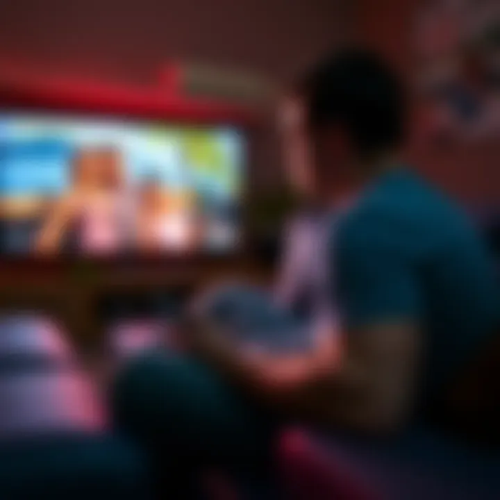 A fan sits on a couch, looking pensive while watching Survivor AU on TV, with a remote in hand and a sad expression, reflecting on personal struggles in their relationship.