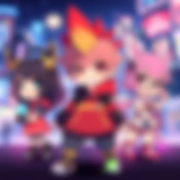Fanart of New Middle Blocker Character Chibi-style fanart featuring Hanra, Roberto, Claire, and a new Middle Blocker character showcasing bright colors.