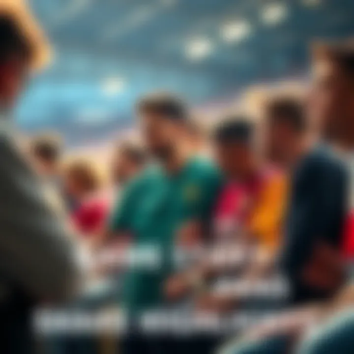 Fans discussing game highlights A group of frustrated fans sharing their favorite moments from a disappointing game start